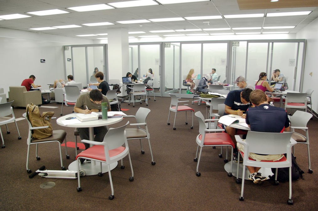 photo of students working in library